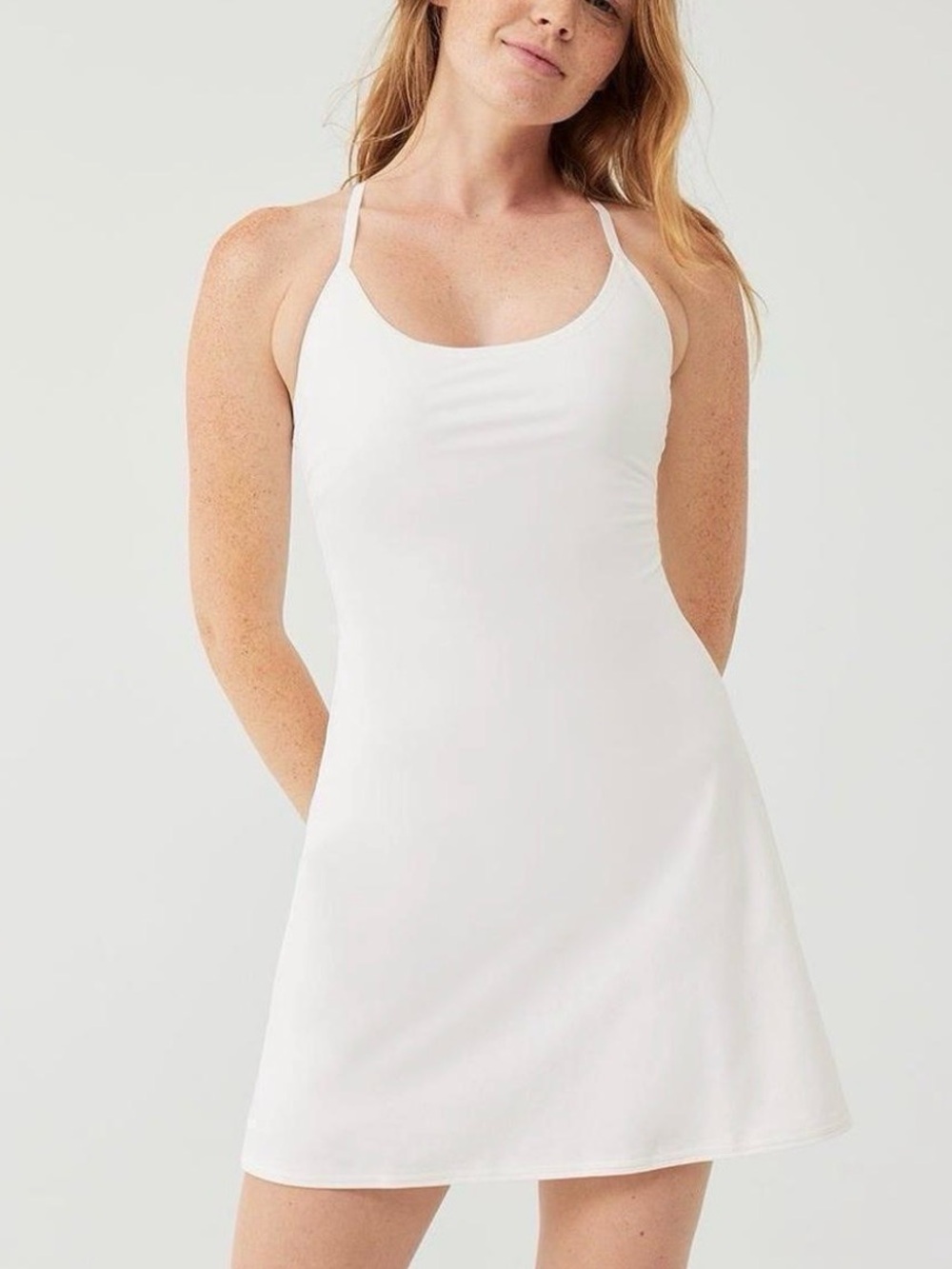 NEW Outdoor Voices The Exercise Dress WHITE Size L NWT